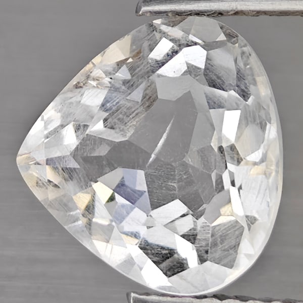 Natural White Quartz Gemstones 3.42 Ct. Pear Shape 10.7 x 10.3 Mm.