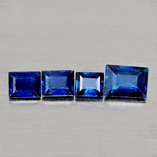 Natural Blue Sapphire Gemstones 0.64 Ct. 4 Pcs. Mixed Shape and Mixed Size