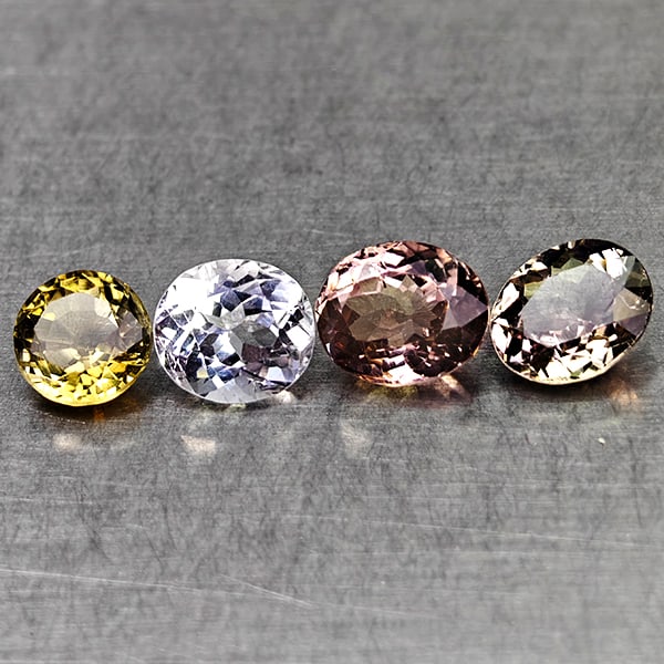 Natural Fancy Color Tourmaline 3.27 Ct. 4 Pcs Mixed Shape and Mixed Size