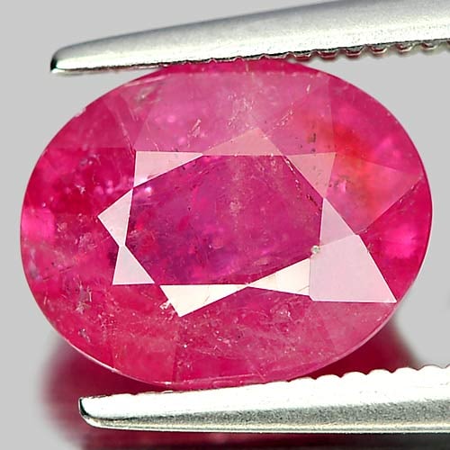 Natural Purplish Pink Ruby Gemstone 3.44 Ct. Oval Shape 9.7 x 7.8 Mm.