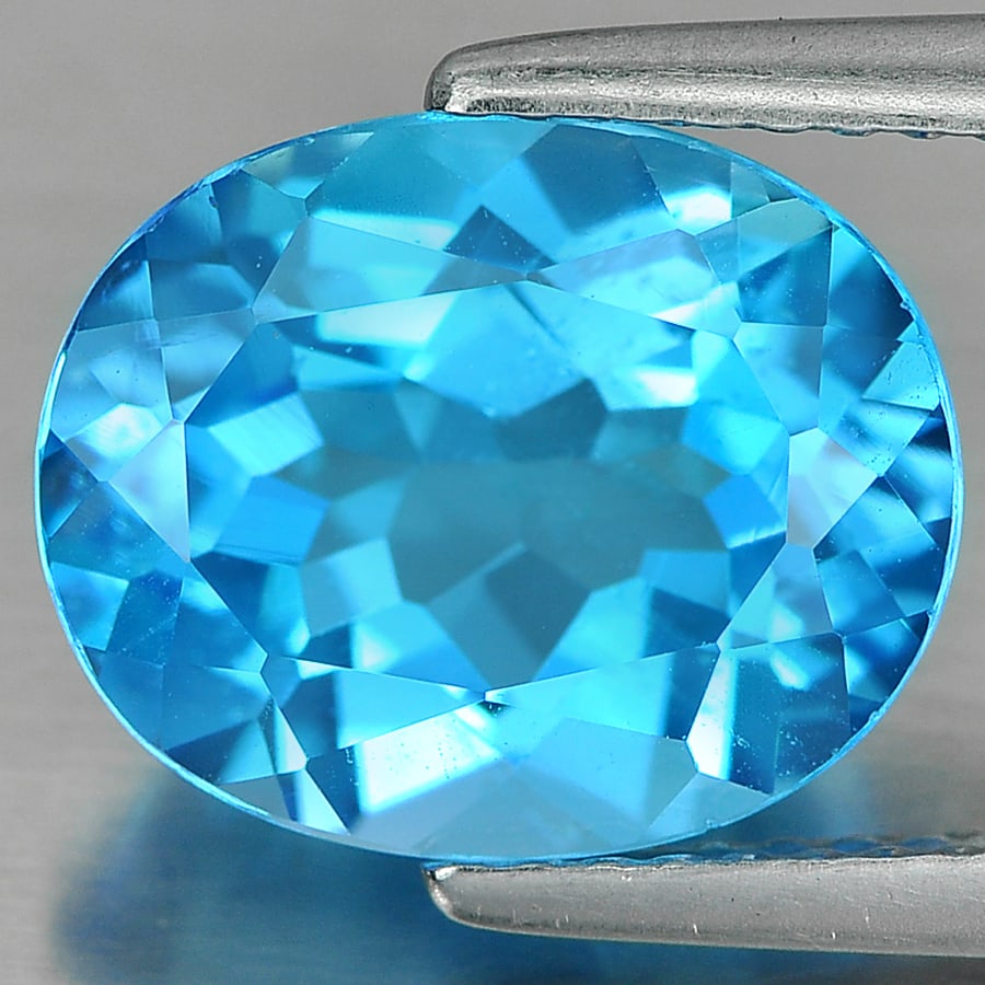 Natural Swiss Blue Topaz Gemstones 4.57 Ct. Oval Shape 11 x 9 Mm.