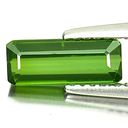 Natural Green Tourmaline Gemstones 1.02 Ct. Octagon Shape 9.8 x 4 Mm.