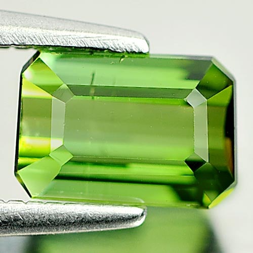 Natural Green Tourmaline Gemstones 1.08 Ct. Octagon Shape 7.1 x 4.8 Mm.
