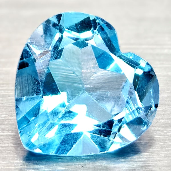 Natural Swiss Blue Topaz Gemstones 2.20 Ct. Heart Shape 8 Mm.