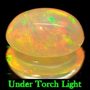 Natural Multi Color Play Of Colour Opal Gemstones 0.69 Ct. Oval Cabochon Shape 8.2 x 6.1 Mm.