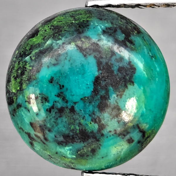 Natural Multi Color Green Turquoise Gemstones 2.13 Ct. Round Shape Cabochon 10.2 Mm.