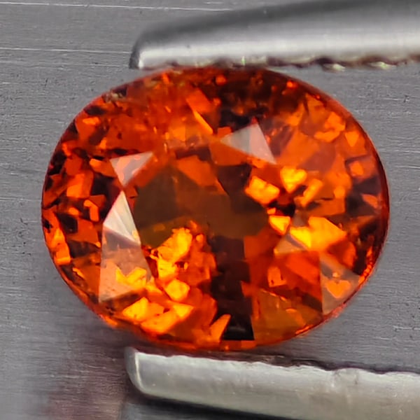 Natural Orange Spessartine Garnet Gemstones 0.95 Ct. Oval Shape 6 x 4.9 Mm.