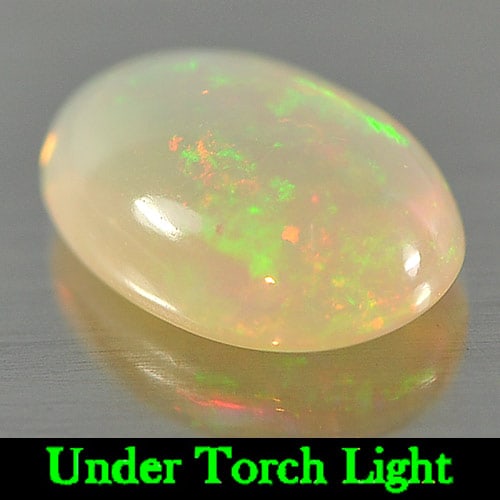 Natural Multi-Color Opal Gemstones 2.24 Ct. Oval Cabochon Shape 12 x 8.5 Mm.