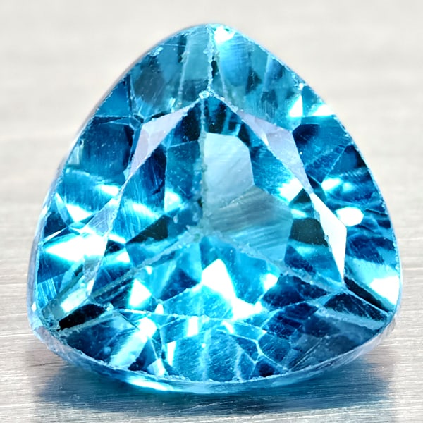 Natural Swiss Blue Topaz Gemstones 3.45 Ct. Trilliant Shape 9.2 Mm. (1 of 3)