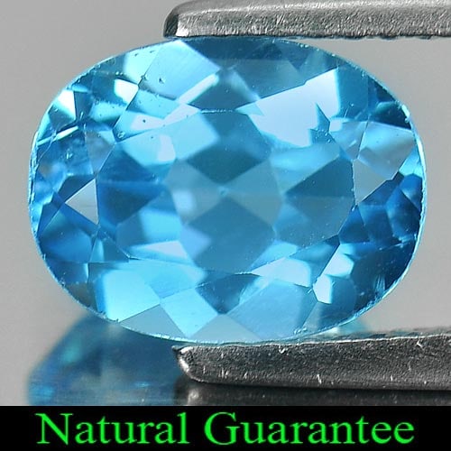 Natural Swiss Blue Topaz Gemstones 2.49 Ct. Oval Shape 9 x 7 Mm.