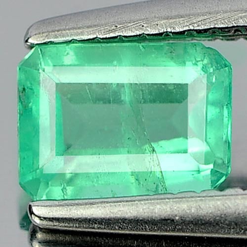Natural Green Emerald Gemstones 0.42 Ct. Octagon Shape 5.5 x 4 Mm.
