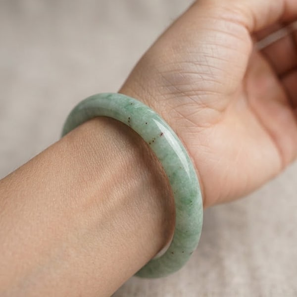 Natural Multi-Color Jade Gemstones Bangle 395.20 Ct. Diameter 60 Mm.