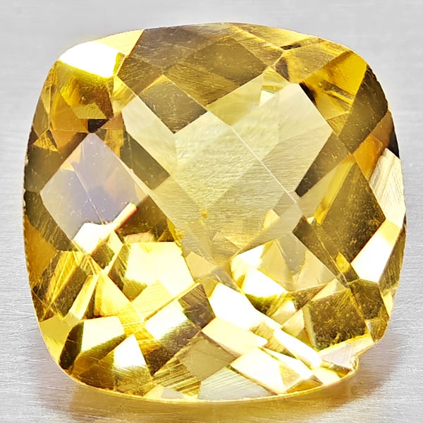 Natural Yellow Citrine Gemstones 2.00 Ct. Cushion Checkerboard 8.1 x 8.1 Mm.: Product ID: 801815279 Product Name: Natural Citrine Weight: 2.00 CT. Size: 8.1 x 8.1 x 5.4 MM. Shape: Cushion Checkerboard Color: Yellow Clarity:VSI Luster: Good Gems Origin: Brazil Treatment: Unheate