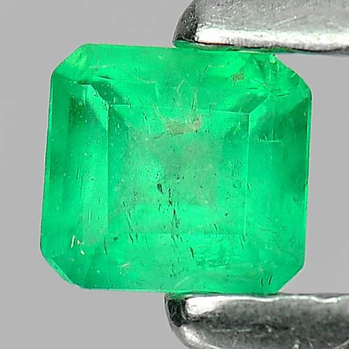 Natural Green Emerald Gemstones 0.16 Ct. Octagon Shape 3.8 x 3.6 Mm.