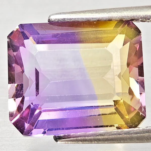 Natural Bi Color Ametrine Gemstones 3.84 Ct. Octagon Shape 10.7 x 8.8 Mm.