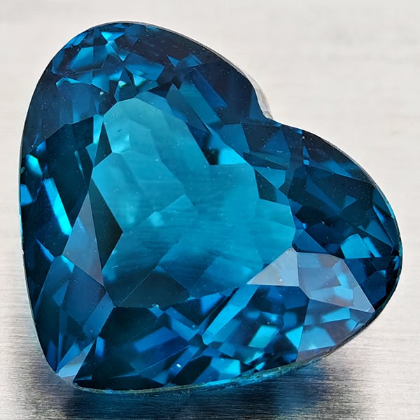 Natural London Blue Topaz Gemstones 4.07 Ct. Heart Shape 10.1 x 8.6 Mm.