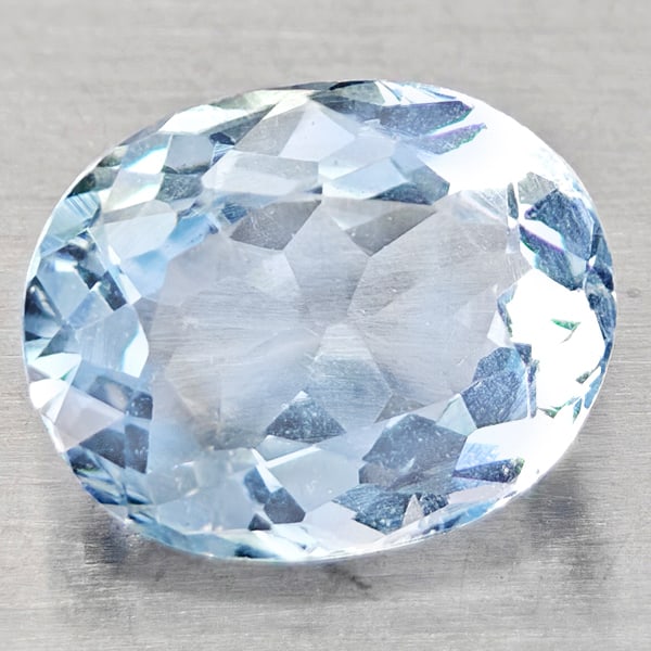 Natural Light Blue Aquamarine Gemstones 1.49 Ct. Oval Shape 6.9 x 8.6 Mm. (1 of 3)