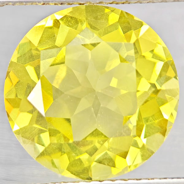 Natural Yellow Lemon Quartz Gemstones 6.32 Ct. Round Shape 12.2 Mm.