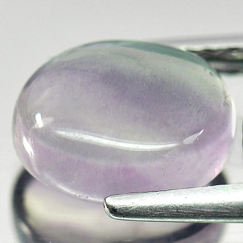 Natural Multi Color Fluorite Gemstones 3.57 Ct. Oval Cabochon Shape 10.2 x 8.2 Mm.