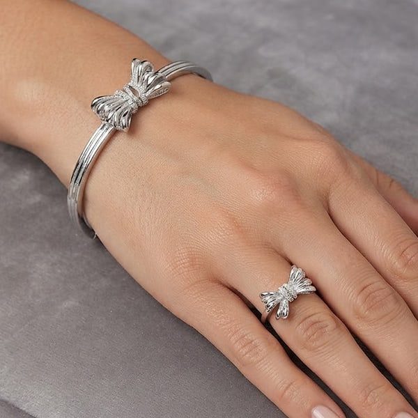 925 Sterling Silver Sets Bangle Diameter 57 Mm. & Ring Size 8.5 (1 of 3)