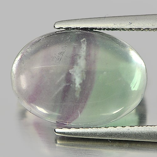 Natural Multi Color Fluorite Gemstones 7.28 Ct. Oval Cabochon Shape 14 x 10 Mm.