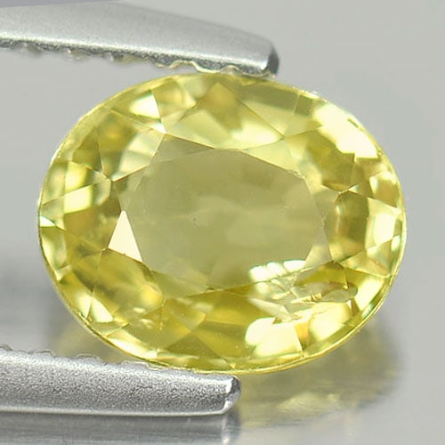 Natural Yellow Chrysoberyl Gemstones 1.24 Ct. Oval Shape 6.9 x 5.6 Mm.