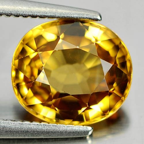 Natural Yellow Zircon Gemstones 2.93 Ct. Oval Shape 8.4 x 7.4 Mm.