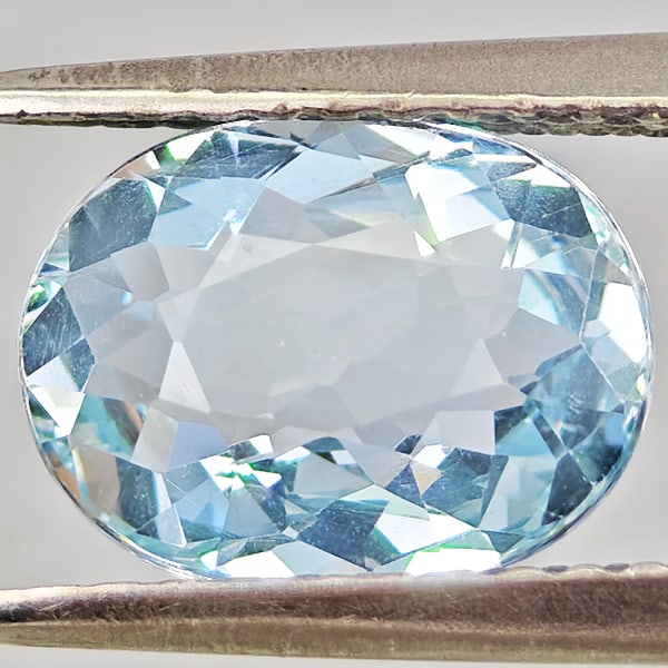 Natural Baby Blue Aquamarine Gemstones 1.58 Ct. Oval Shape 8.8 x 6.7 Mm.