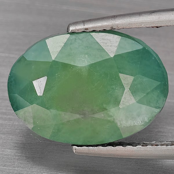 Natural Green Blueish Grandidierite Gemstones 6.86 Ct. Oval Shape 13.9 x 10 Mm.