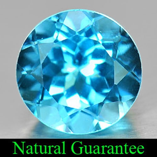 Natural Swiss Blue Topaz Gemstones 3.48 Ct. Round Shape 9 Mm.