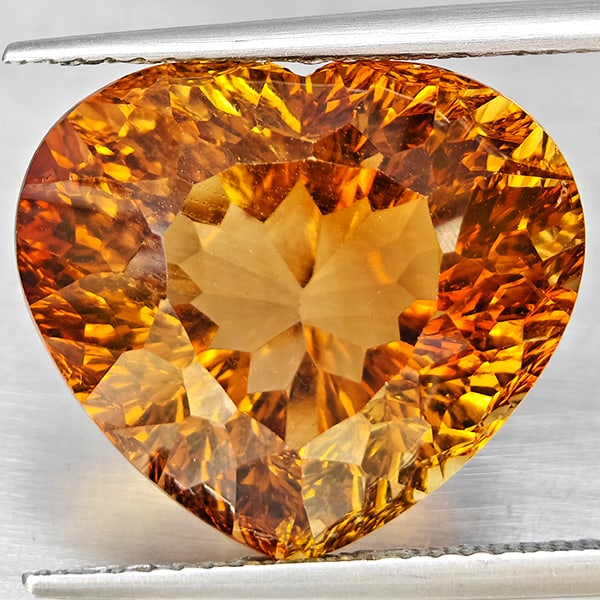 Natural Imperial Topaz Gemstones 17.00 Ct. Heart Concave Cut 16.1 x 14.1 Mm.
