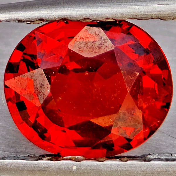 Natural Orangish Red Spessartine Garnet Gemstones 0.89 Ct. Oval Shape 5.5 x 5 Mm.