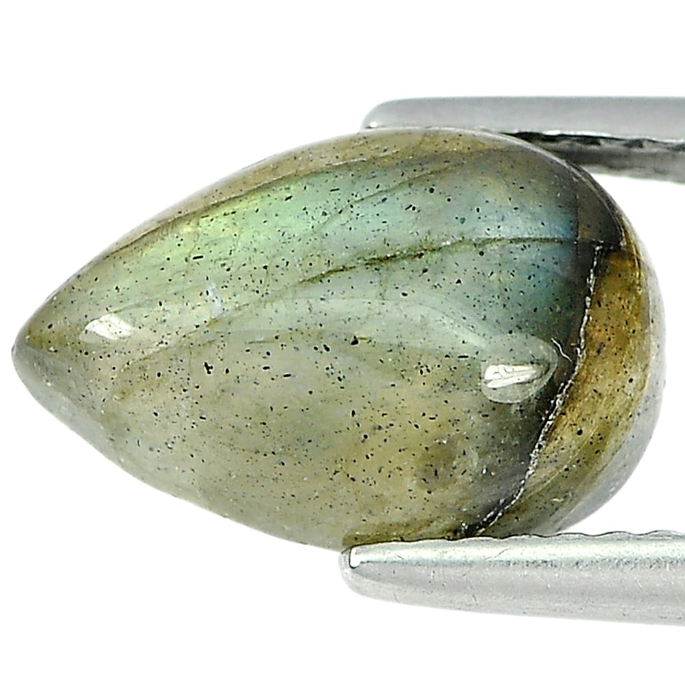 Natural Multi-Color Labradorite Gemstones 3.36 Ct. Pear Cabochon 12 x 8.1 Mm. (1 of 3)