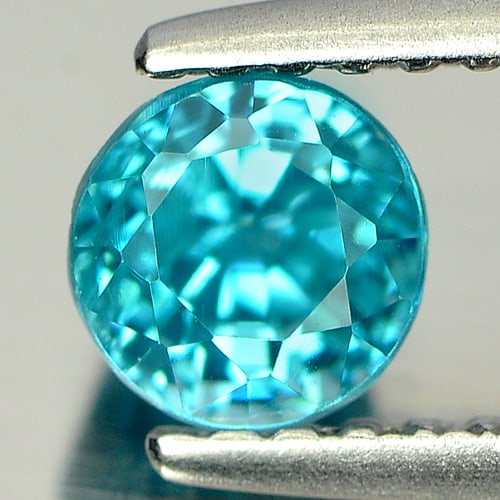 Natural Blue Zircon Gemstones 1.09 Ct. Round Shape 4.9 Mm.