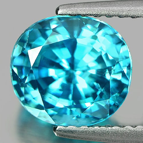 Natural Blue Zircon Gemstones 3.63 Ct. Oval Shape 8.5 x 7.7 Mm.