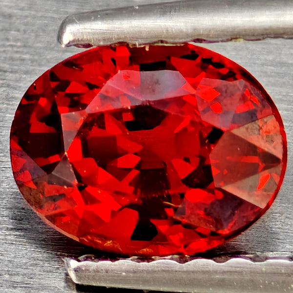 Natural Orangish Red Spessartine Garnet Gemstones 1.07 Ct. Oval Shape 6.3 x 5.1 Mm.