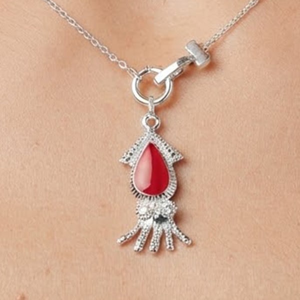 925 Sterling Silver Pendant Jewelry with Pink Enamel Squid Design 2.27 Grams: Product ID: 280430010 Product Type: 925 Sterling Silver Fine Jewelry Jewelry Weight: 2.27 Grams. Gemstones Color: Silver Metal: Solid Silver 92.5%. Gemstone Detail: Average Range 2.27 - 2.39 Grams Per