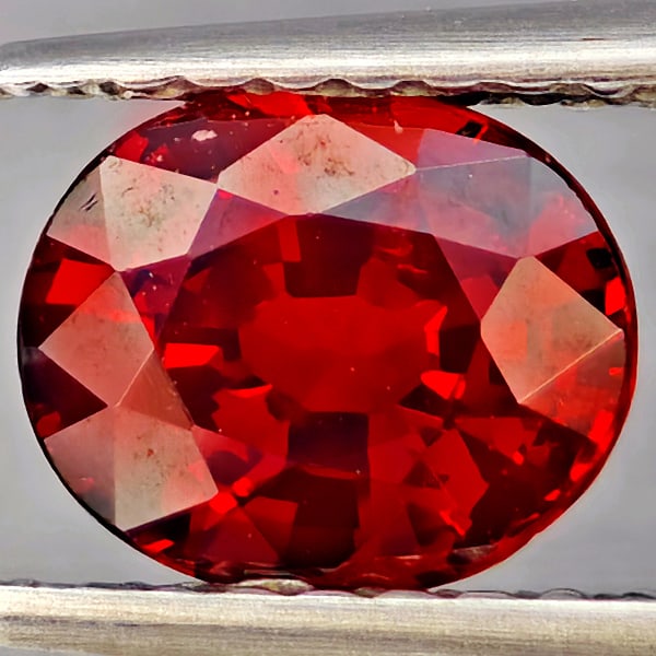 Natural Orangish Red Spessartine Garnet Gemstones 1.27 Ct. Oval Shape 6.8 x 5.7 Mm.
