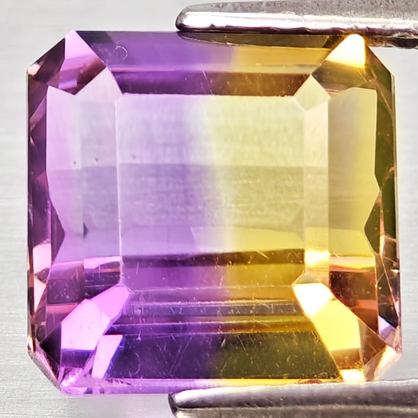Natural Bi Color Ametrine Gemstones 3.96 Ct. Octagon Shape 9.3 x 9.3 Mm.