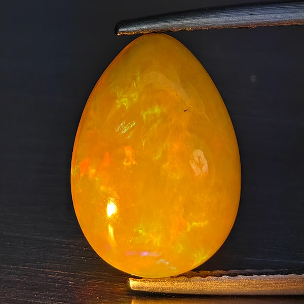 Natural Multi Color Opal Gemstones 2.60 Ct. Pear Cabochon Shape 14.3 x 10 Mm.