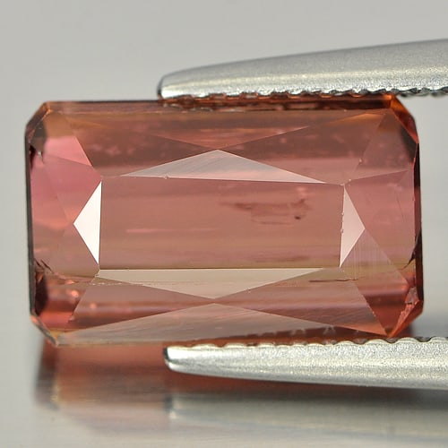 Natural Orangish Pink Tourmaline Gemstones 3.80 Ct. Octagon Shape 10.8 x 6.7 Mm.