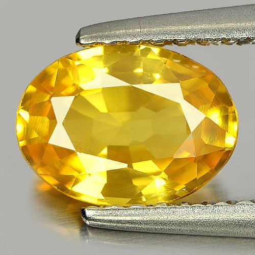 Natural Yellow Sapphire Gemstones 1.36 Ct. Oval Shape 8 x 5.9 Mm.