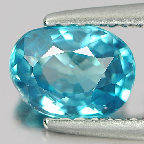Natural Blue Zircon Gemstones 1.32 Ct. Oval Shape 7.1 x 5.2 Mm.