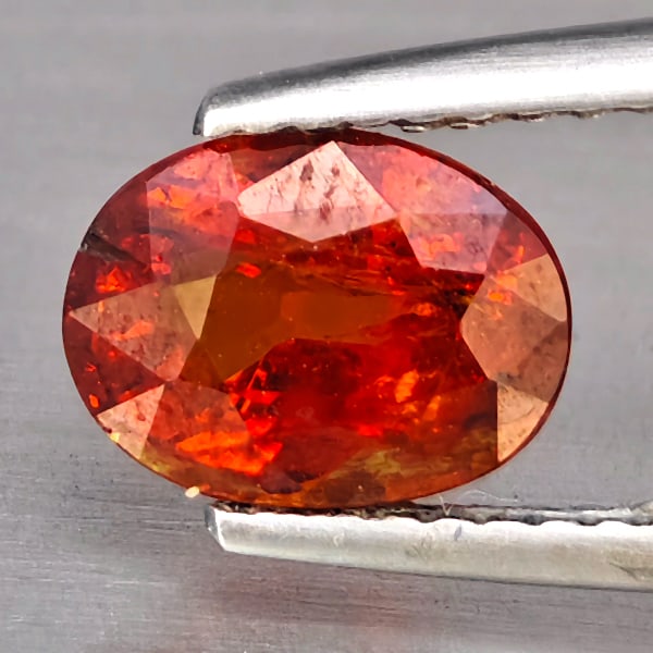 Natural Orangish Red Spessartine Garnet Gemstones 2.16 Ct. Oval Shape 8.1 x 6.2 Mm.
