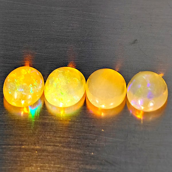 Natural Multi Color Opal Gemstones 2.70 Ct. 4 Pcs. Oval Cabochon Shape 7.4 x 5.9 Mm. (1 of 3)