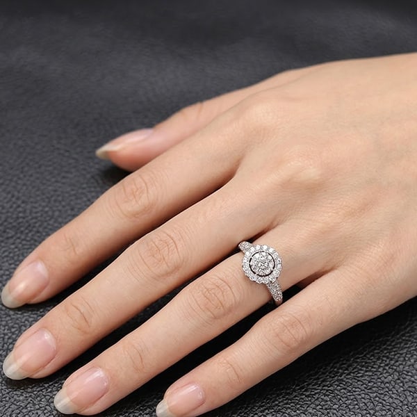 Natural White Diamond With Platinum 900 Ring Jewelry 5.50 Grams Size 7.75 (1 of 3)
