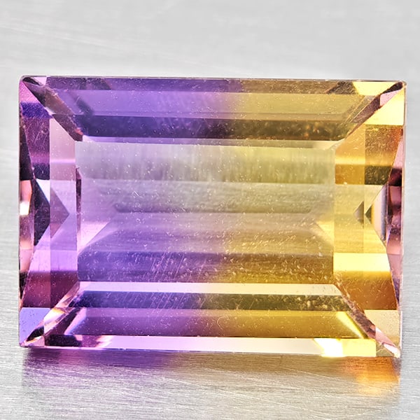 Natural Bi Color Ametrine Gemstones 4.05 Ct. Baguette Shape 11.2 x 7.9 Mm.