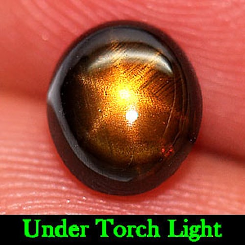 Certified Natural Golden Star Sapphire Gemstones 1.83 Ct. Oval Cabochon Shape 5.73 x 6.69 Mm.
