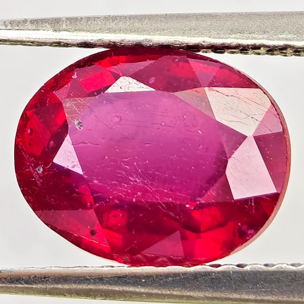 Natural Purplish Red Ruby Gemstones 2.72 Ct. Oval Shape 9 x 7.1 Mm.