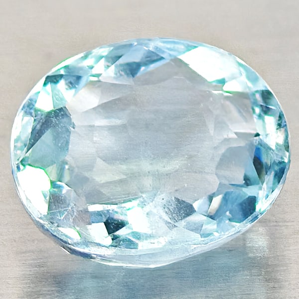 Natural Light Blue Aquamarine Gemstones 1.03 Ct. Oval Shape 7.1 x 6.1 Mm.